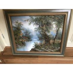 Te koop , zeer mooi antiek schilderij met landschap