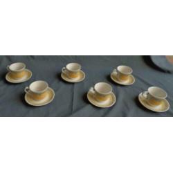 CHURCHILL PORTS OF CALL 6x koffie kop en schotel H7,5xO8,5cm