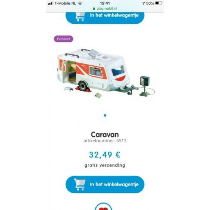 Playmobiel caravan met gezinsauto