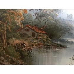 Te koop , zeer mooi antiek schilderij met landschap