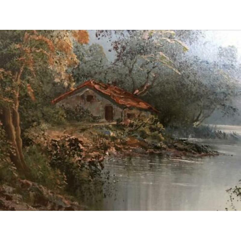 Te koop , zeer mooi antiek schilderij met landschap