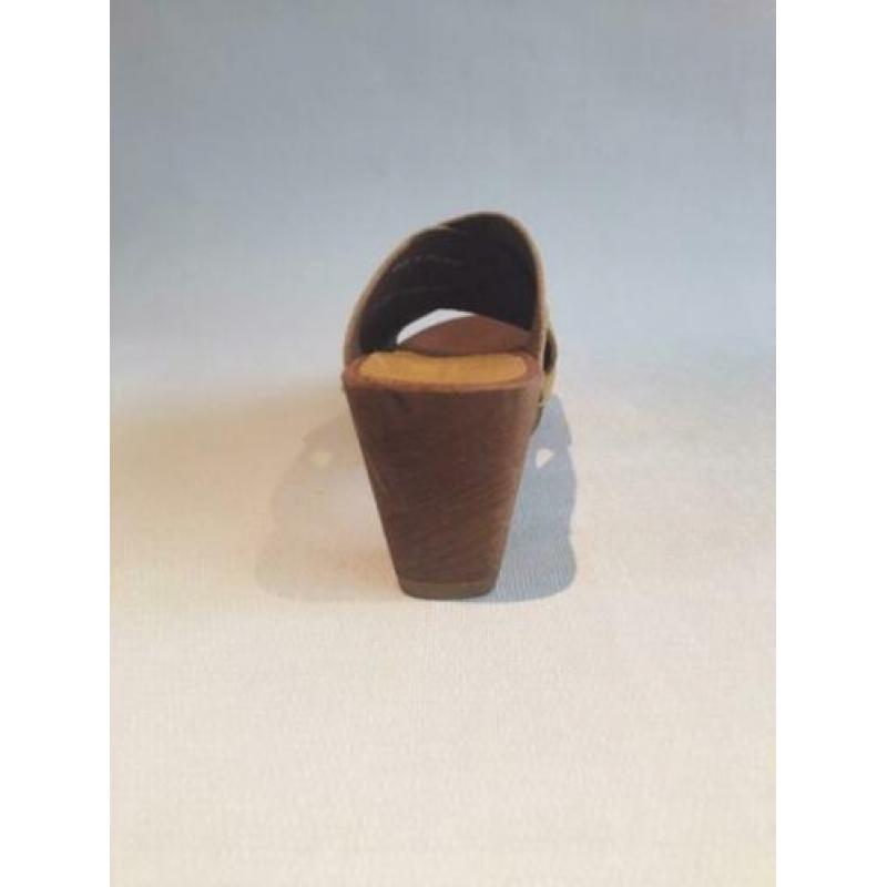 Sanita Wood Ennike Sandal Embossed Leather Yellow 37