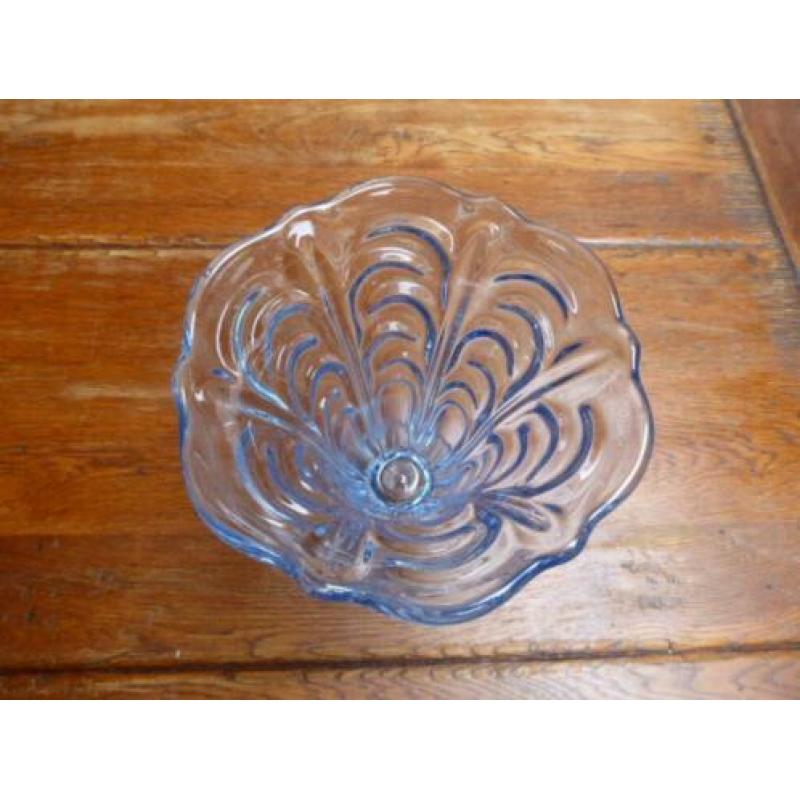 Art deco persglazen vaas in blauw