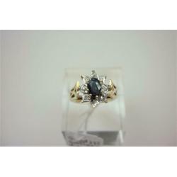 Ring goud saffier en diamant / Z6242