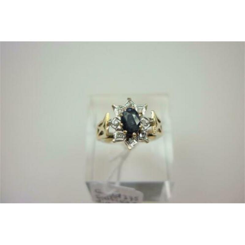 Ring goud saffier en diamant / Z6242