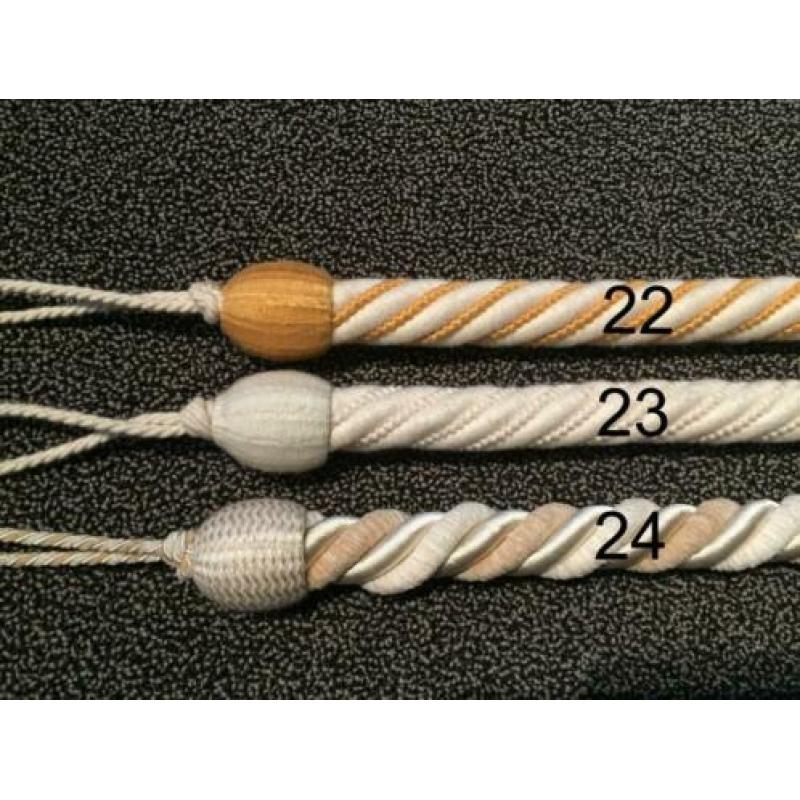Gevlochten ronde kabel embrasse NIEUW - ca 1m lang (2)