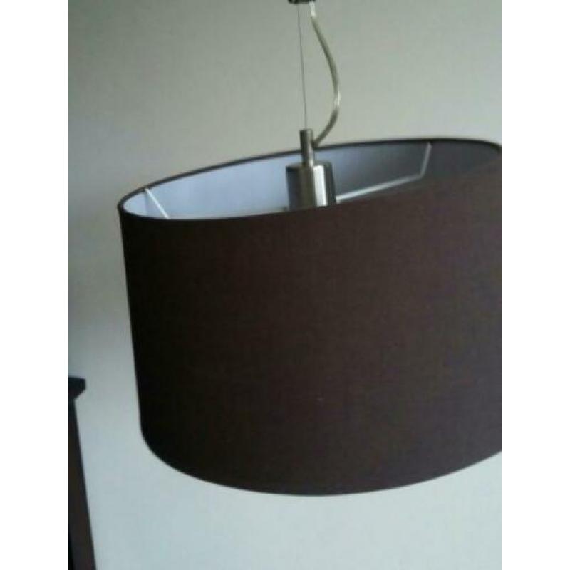 Bruine stoffen hanglamp