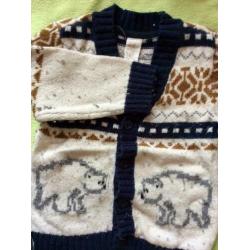 Alana jacquard strikmutsje en vest 2x biokatoen en wol h&m