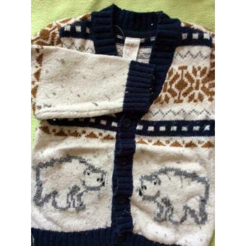 Alana jacquard strikmutsje en vest 2x biokatoen en wol h&m