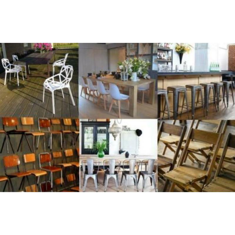 Gezocht: schoolstoelen, vintage partijen, retro stoel. 18
