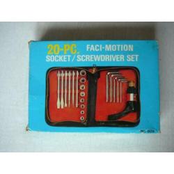 20 pieces faci-motion socket/screwdriver set