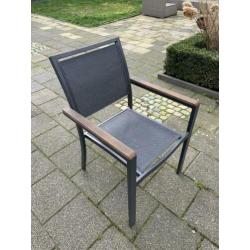 Tuinset, hardhout met 6 stoelen aluminium/teak
