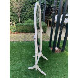 PASSPIEGEL staand Hoog 150 cm wit verstelbaar NU €20