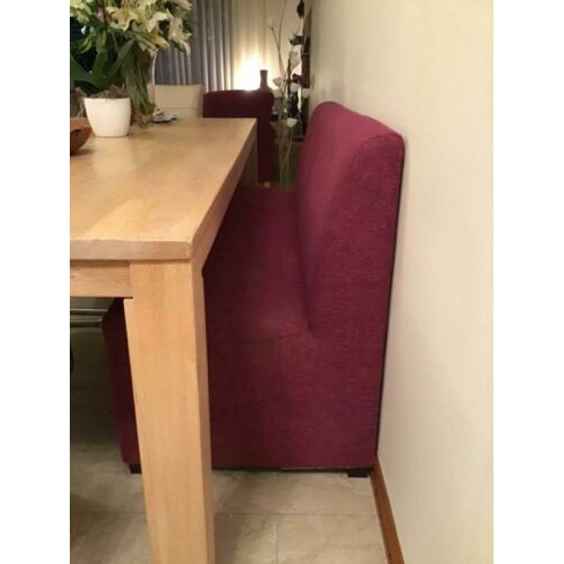 Eetkamerbank stof Roze