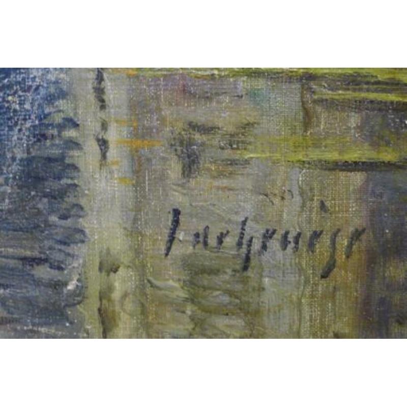antiek schilderij, olieverf, Brugge, gesigneerd
