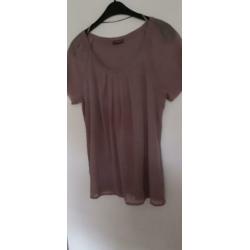 Street One top Mt M tricot met voile voorpand en raglan mouw