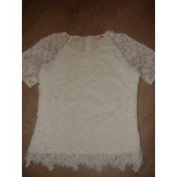 NIEUW: shirt ESQUALO wit kant, maat 42