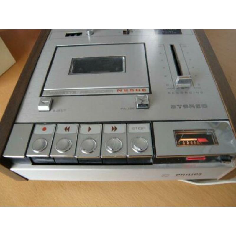 Philips Cassette Recorder N2506 met sterio microfoons