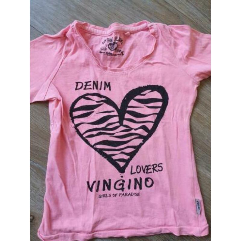 Felroze shirt Vingino maat 86 / 92