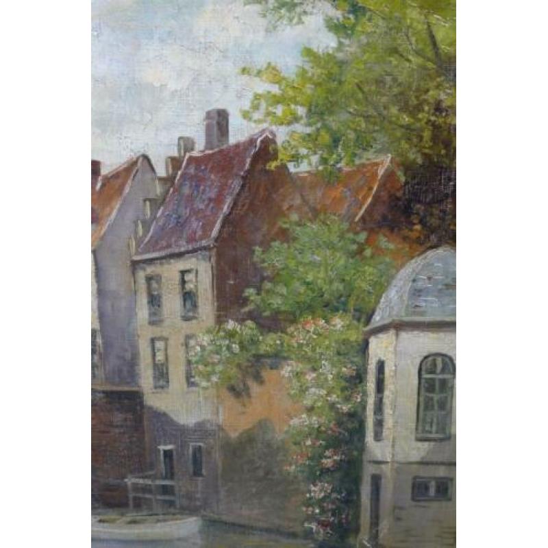 antiek schilderij, olieverf, Brugge, gesigneerd