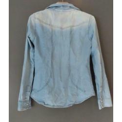 Zara Women blauwe denim blouse maat M