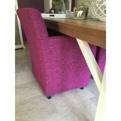 Eetkamerbank stof Roze