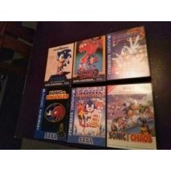 Sega mega drive master system Sonic Games 6 stuks