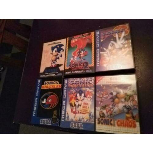 Sega mega drive master system Sonic Games 6 stuks