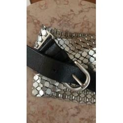 Isabel Marant H&M riem zilver zwart leer