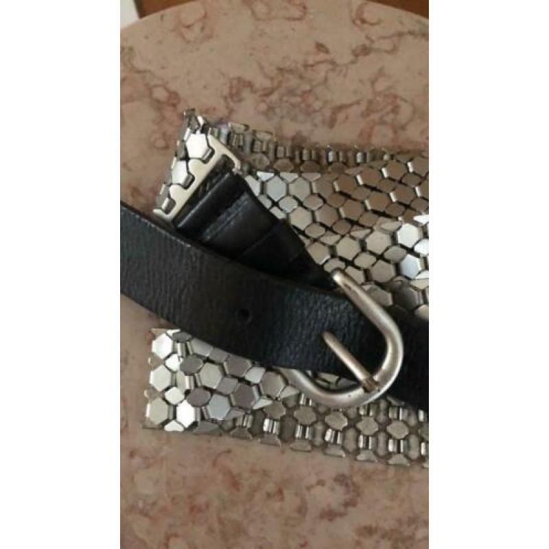 Isabel Marant H&M riem zilver zwart leer