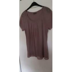 Street One top Mt M tricot met voile voorpand en raglan mouw