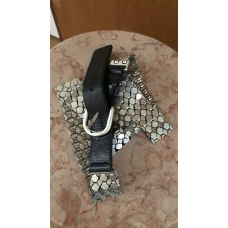 Isabel Marant H&M riem zilver zwart leer