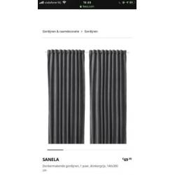 Sanela gordijnen ikea antraciet grijs