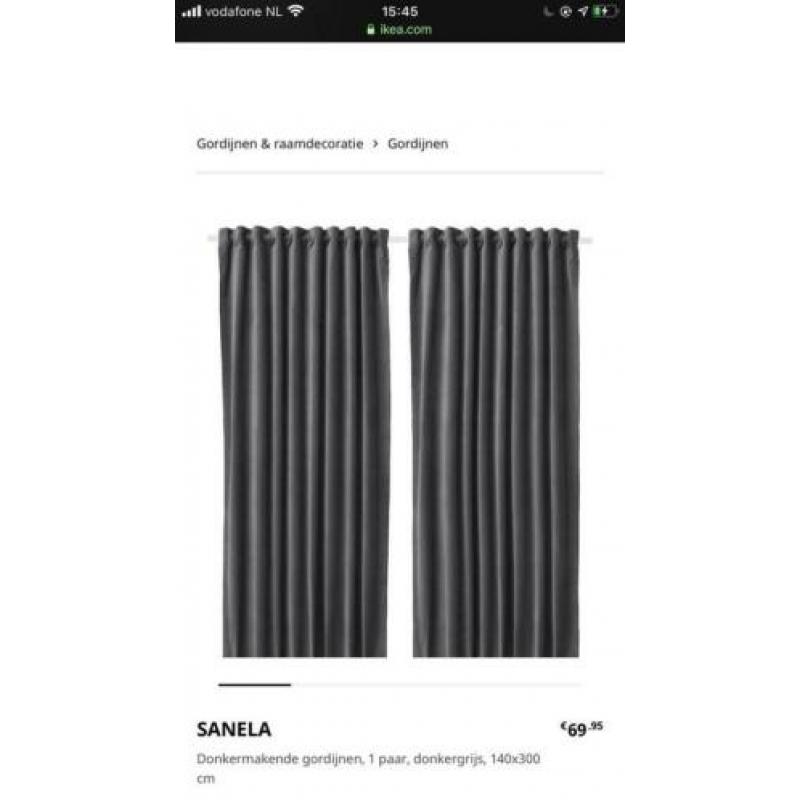 Sanela gordijnen ikea antraciet grijs