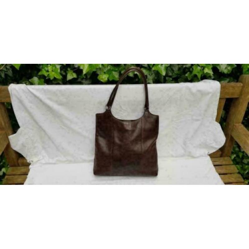 SOHO bruin lederen damestas / shopper zeer fraai (nr F240)