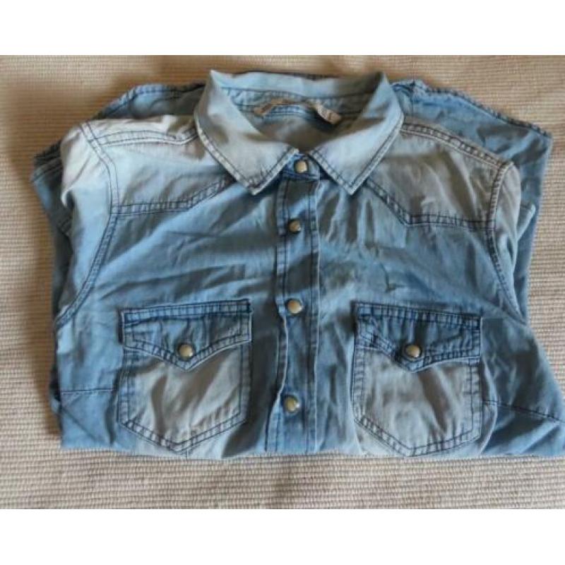 Zara Women blauwe denim blouse maat M