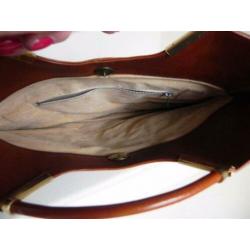 2355 VINTAGE exclusieve clutch handtas cognac