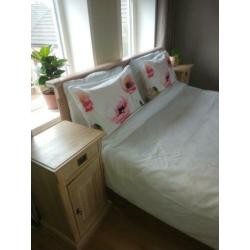 Eiken whitewash tweepersoonsbed