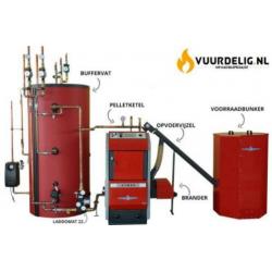 Gebruikte 50kw pelletketel Atmos met zonneboiler compleet!!!