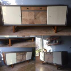 Vintage design jaren’50 massief houten dressoir lowboard