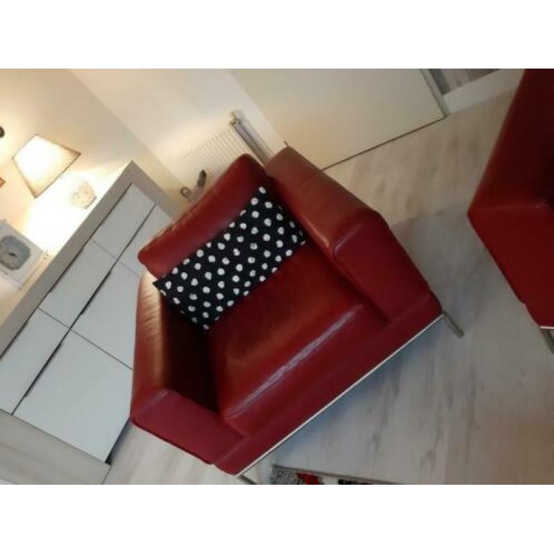 2 Leren fauteuils / stoelen