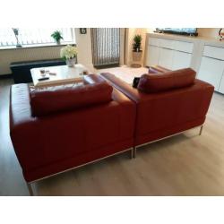 2 Leren fauteuils / stoelen