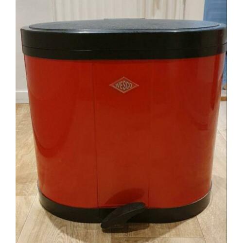 Wesco dubbele vuilnisbak rood 2x20 liter