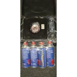 Gasfornuis met 4 gasflessen (nieuw in verpakking)