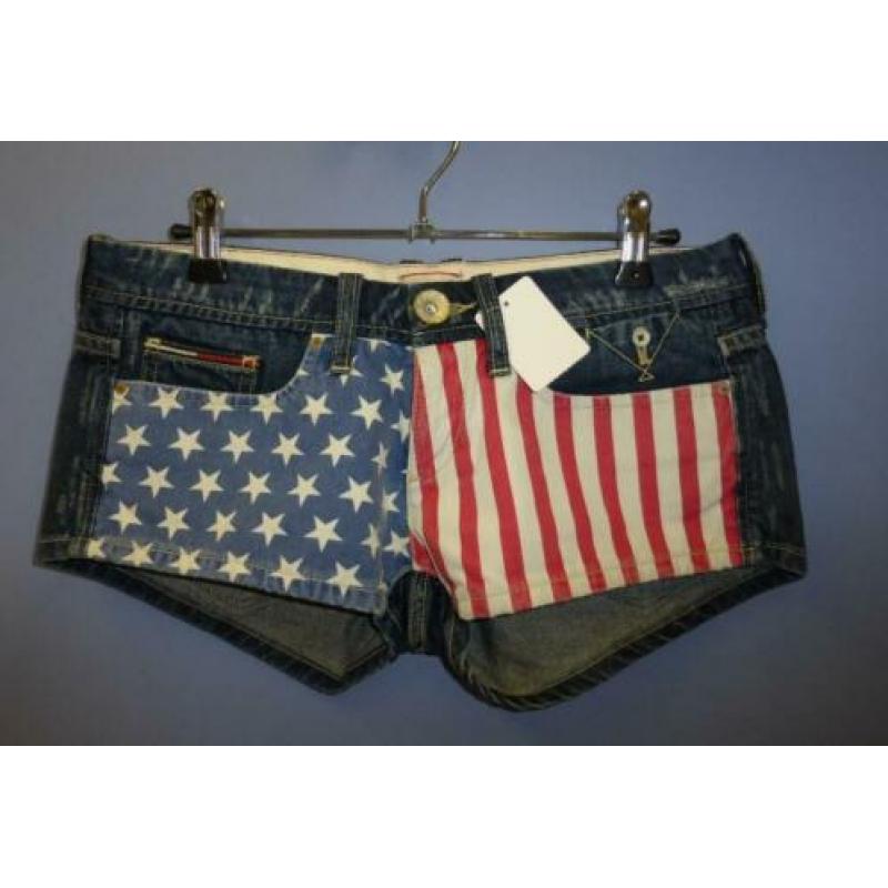 Tommy Hilfiger hotpants shorts denim USA print S nr 28949