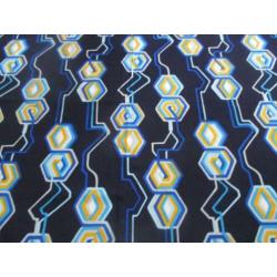 lap stof jaren 70 design blauw 140 x 80 cm retro seventies