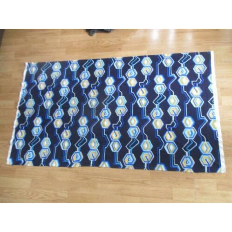 lap stof jaren 70 design blauw 140 x 80 cm retro seventies