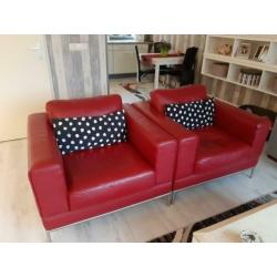 2 Leren fauteuils / stoelen