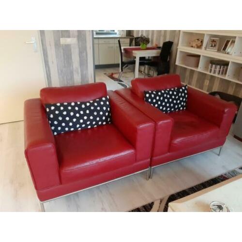 2 Leren fauteuils / stoelen