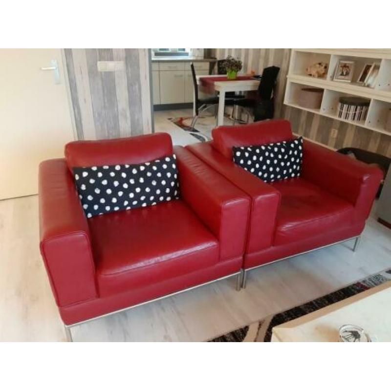 2 Leren fauteuils / stoelen
